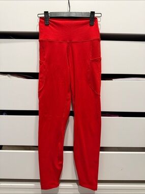 Nike Red High-Waist Pocket Leggings